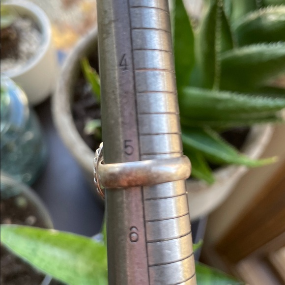 Vintage Sample Onyx Turquoise Coral and Abalone Sterling Ring Size 5 - Picture 3 of 7